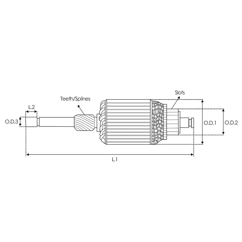 Armature de démarreur IM190 pour démarreurs BOSCH série 208 10T 1004012421