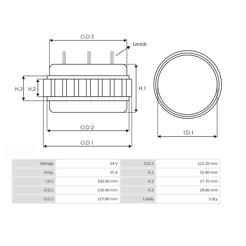 Stator de générateur automatique pour composant 101518 102589